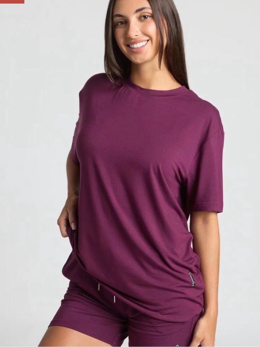 NWT Comfrt Cloud Lounge Tee Plum Size L Oversized Unisex Super Soft&Comfy